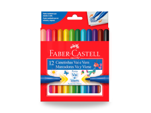 Canetinha 12 Cores Vai e Vem - Faber-Castell